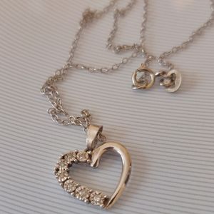 Petite cubic zirconia heart necklace